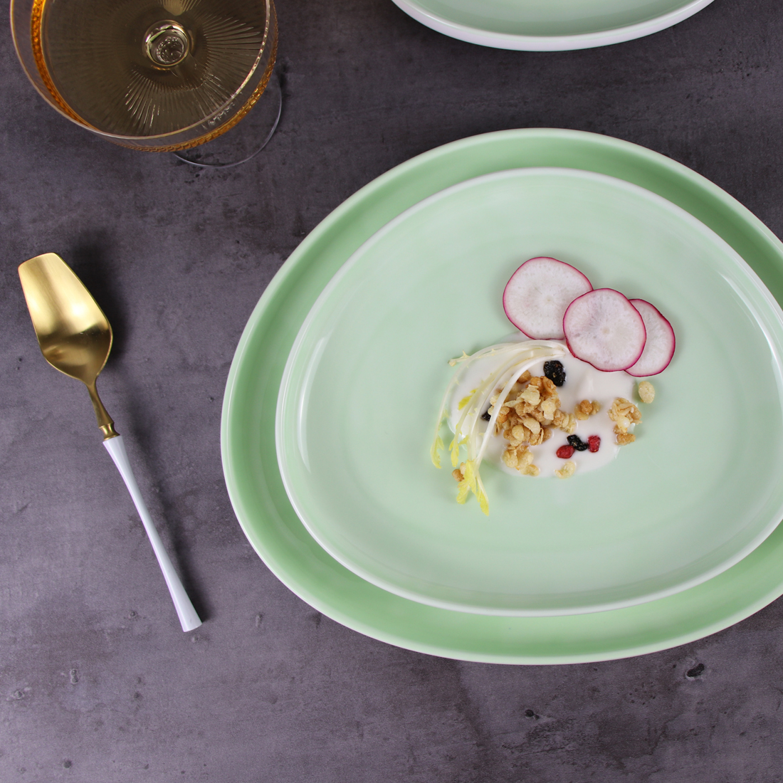 Pratos Conjuntos De Louas จานจานเซรามิคนอร์ดิกสำหรับร้านอาหาร