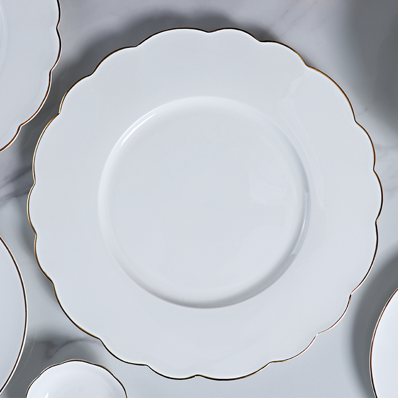 ชุดอาหารเย็น Fine Bone China ชุดอาหารเย็นหรูหรา