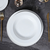 ผู้ผลิตโรงแรมจานซุปโรงงานเซรามิกแต้จิ๋วจานเซรามิกสีขาวจานซุปพอร์ซเลนสีขาวกลมสำหรับร้านอาหาร