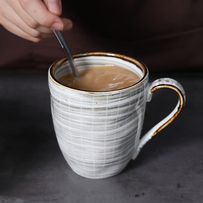  ขายส่งแก้วกาแฟชุดถ้วยเครื่องล้างจานปลอดภัยสำหรับโรงแรม Cafe Shop Porcelana บนโต๊ะอาหารสีเทาถ้วยแก้ว 