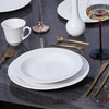 Chaozhou Ceramic Factory แผ่นเซรามิกสีขาว จานพอร์ซเลนสีขาวทรงกลมสำหรับร้านอาหาร
