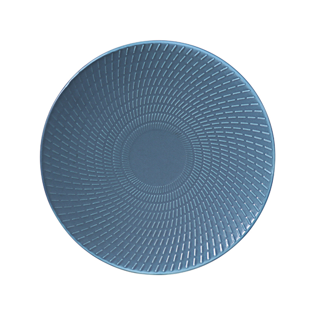 จานอาหารค่ำเซรามิกเคลือบสีฟ้า Porcelain Royal Blue Coupe Plate สำหรับร้านอาหาร