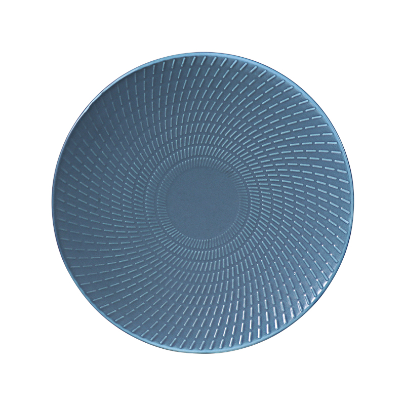 จานอาหารค่ำเซรามิกเคลือบสีฟ้า Porcelain Royal Blue Coupe Plate สำหรับร้านอาหาร
