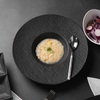 Stars Hotel Plate Supplier สโตนแวร์เชฟเพลทอาหารเย็นลายครามสำหรับร้านอาหารปาร์ตี้