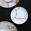 FURUI 8 Gold Rim Plate Bone China จานอาหารค่ำจานด้านข้าง