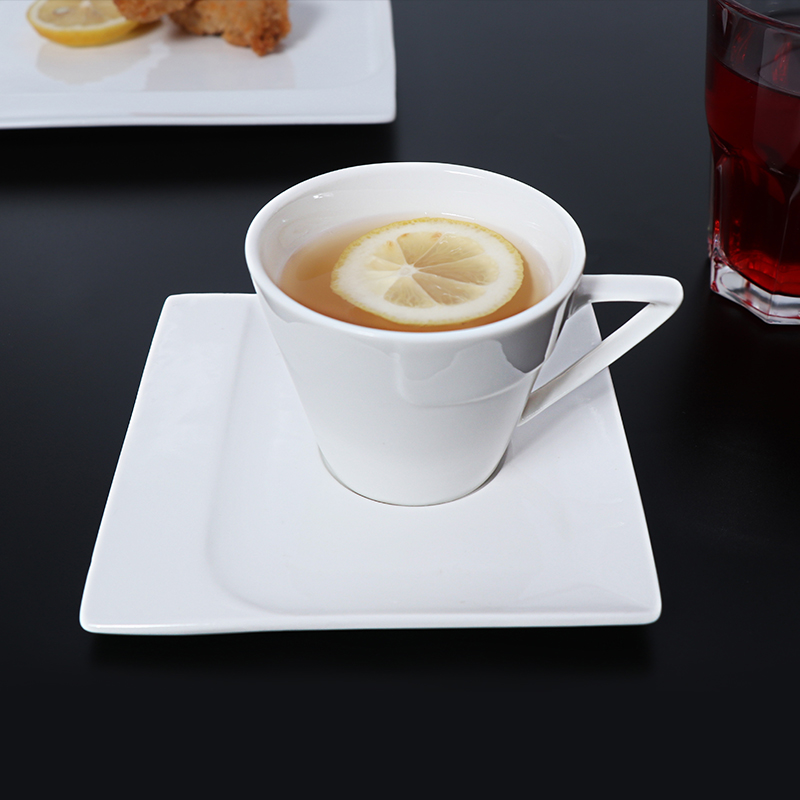 ชุดถ้วยกาแฟเซรามิค 5 ออนซ์ ชุดถ้วยกาแฟ Porcelain สีขาว