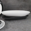 จานอาหารค่ำร้านอาหารสีขาวด้าน - Porcelain-34cm