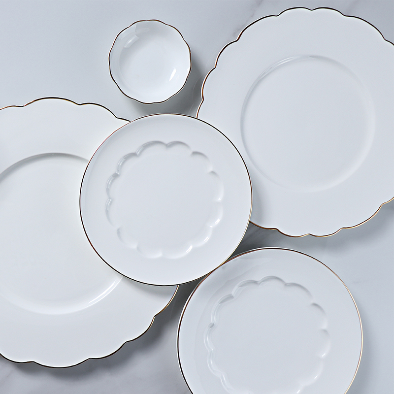ชุดอาหารเย็น Fine Bone China ชุดอาหารเย็นหรูหรา