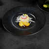 เครื่องเคลือบดินเผาจานดีไซน์ใหม่ Matt Frosting Black Restaurant Plate