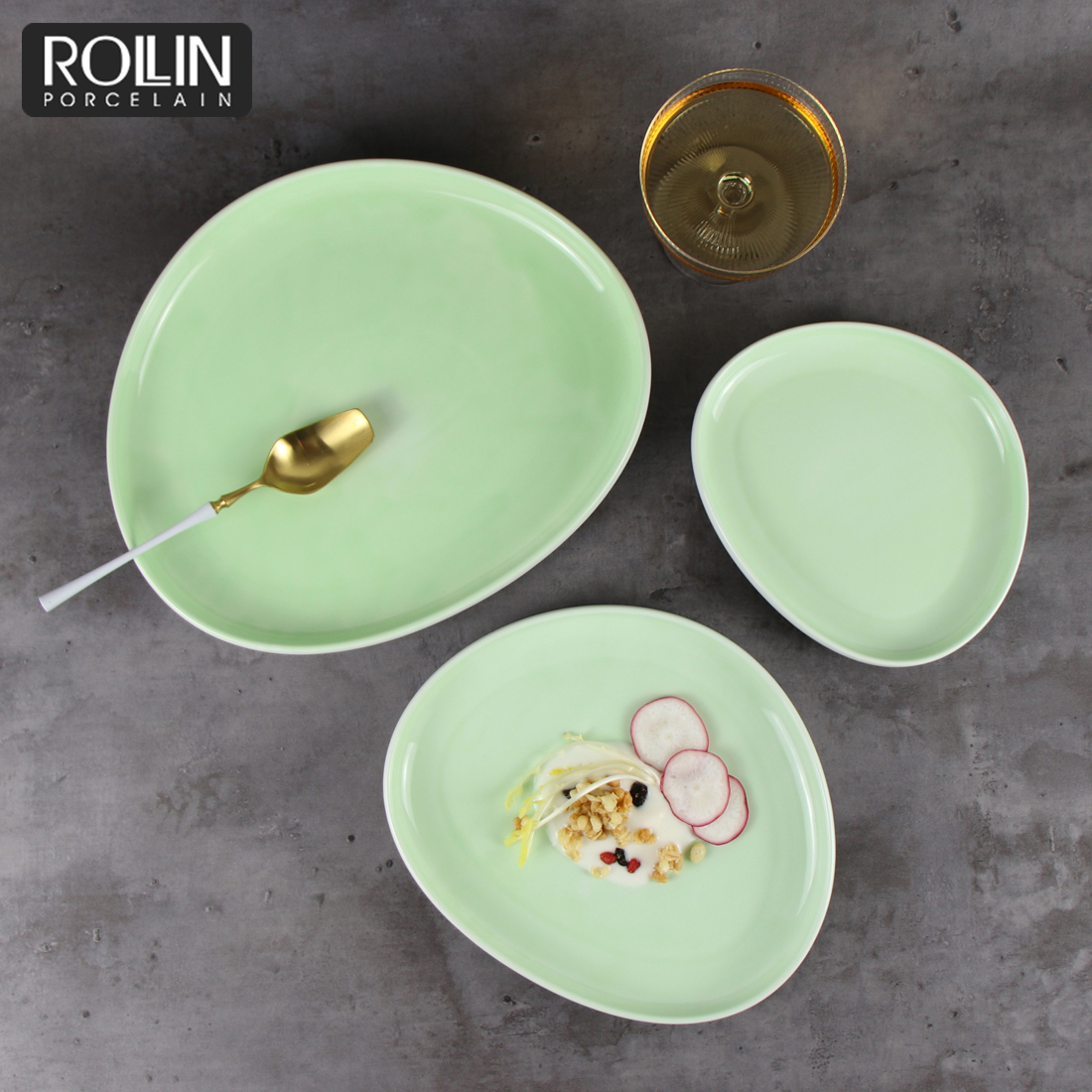 ชุดอาหารเย็นตะวันออกกลาง Yollow Green ชุดเครื่องลายคราม