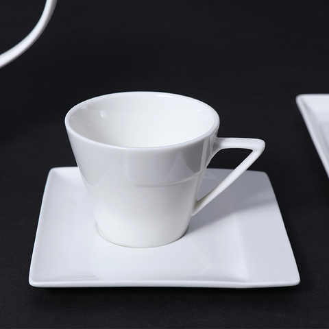 ชุดถ้วยกาแฟเซรามิค 5 ออนซ์ ชุดถ้วยกาแฟ Porcelain สีขาว