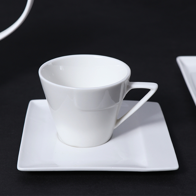 ชุดถ้วยกาแฟเซรามิค 5 ออนซ์ ชุดถ้วยกาแฟ Porcelain สีขาว