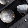 ร้านอาหารดูไบอาหารเย็น Teller Platos อาหารตะวันตกชุดจานพอร์ซเลนแบน Handmade Speckle แผ่นเซรามิคสีเทา