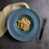 จานอาหารค่ำเซรามิกเคลือบสีฟ้า Porcelain Royal Blue Coupe Plate สำหรับร้านอาหาร