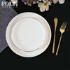 โรงแรมอาหารเย็นเซรามิคภาพวาดบนโต๊ะอาหาร Porcelain GOLD Decal จานอาหารค่ำ