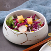 UK Houseware ชามซุปชามพอร์ซเลนสีขาวพร้อมเส้นหินอ่อน 