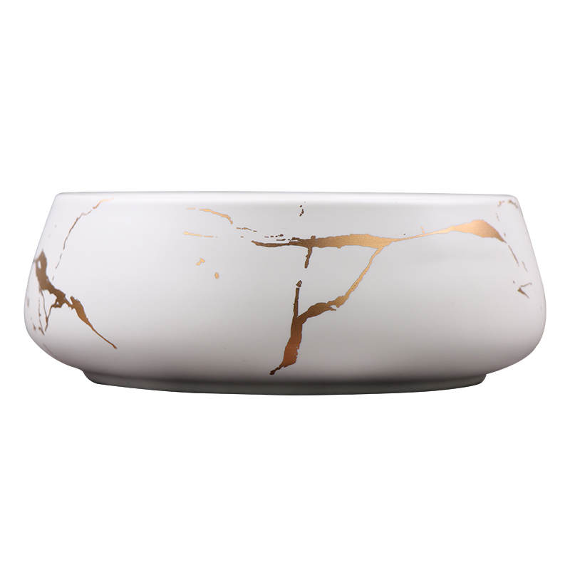 UK Houseware ชามซุปชามพอร์ซเลนสีขาวพร้อมเส้นหินอ่อน 