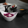 ชามเซรามิคเคลือบสีขาวร้านอาหารชามสลัดเครื่องลายคราม