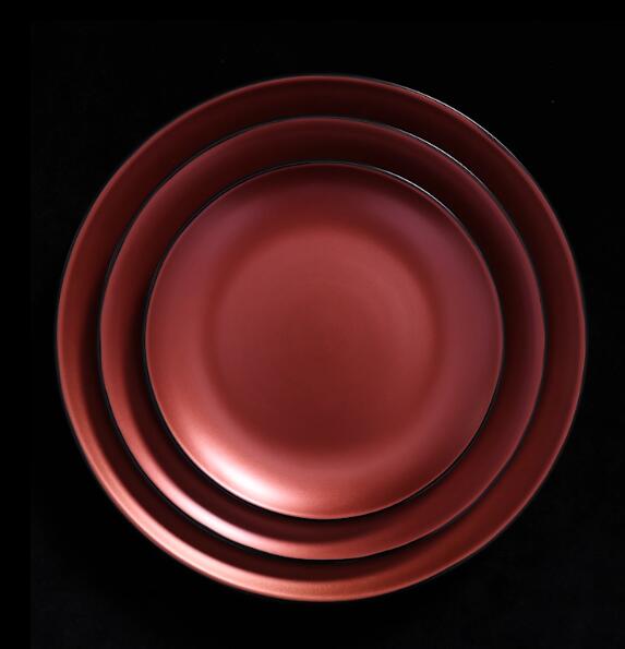 จานอาหารค่ำ Porcelain Glow ทองแดงสำหรับร้านอาหาร