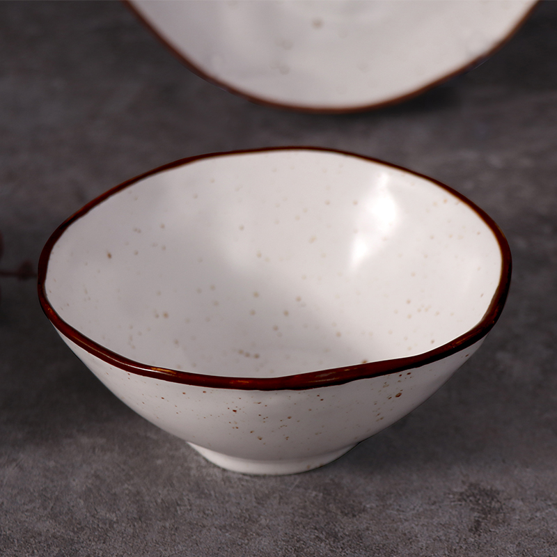 อาหารเย็นพอร์ซเลน Speckled Handcrafted Bowl ชามเซรามิค