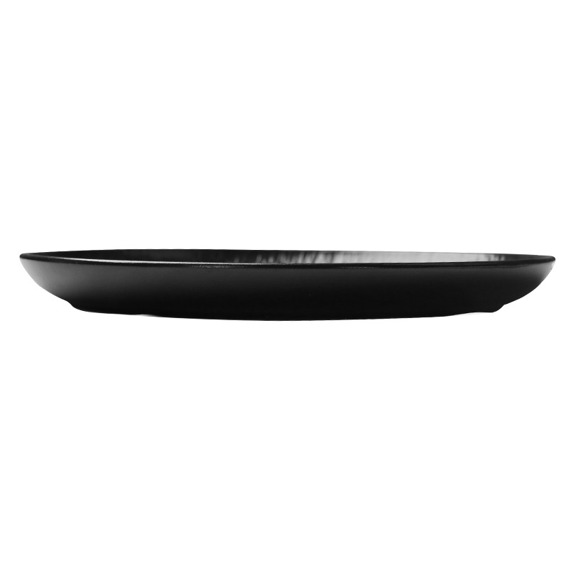 Black Matt Restaurant Porcelain จานอาหารค่ำจานกลม-8 นิ้ว 10 นิ้ว