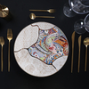 FURUI 8 Gold Rim Plate Bone China จานอาหารค่ำจานด้านข้าง