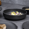 ภาชนะใส่อาหาร Black Matt สำหรับร้านอาหารญี่ปุ่น Entree Plates Black Plates Sets Dinnerware