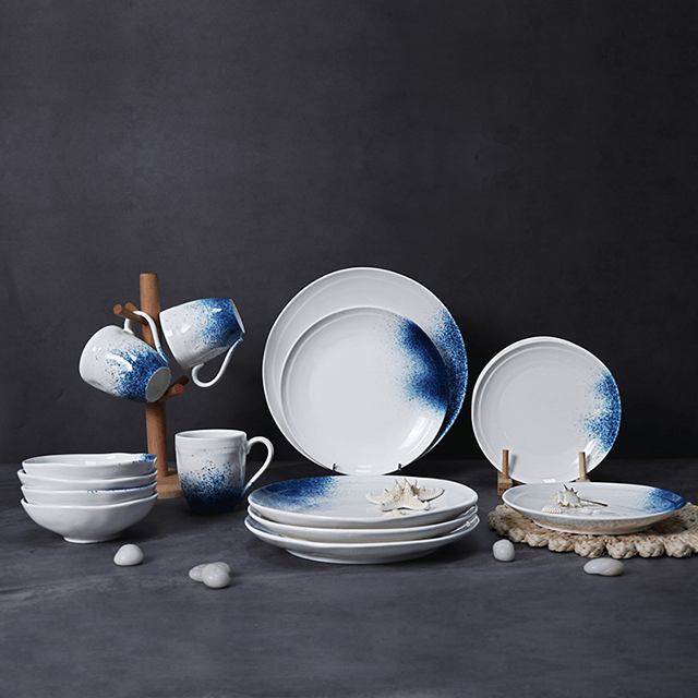 Porcelain Factory Hotel Supply Setware Set Pasta Seafood Plates Set Scallops Plate Dinnerware Set For Restaurant
