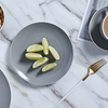 สีเทาลึกจานและชามชุดรับประทานอาหาร Modern Porcelain ถ้วยกาแฟบนโต๊ะอาหารร้านอาหารอาหารค่ำหรูหราแผ่นเซรามิค