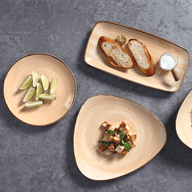 Homeware จานร้านอาหารจานอาหารเช้าจานชามเซรามิกอิตาลีขนาดใหญ่ที่ทันสมัย