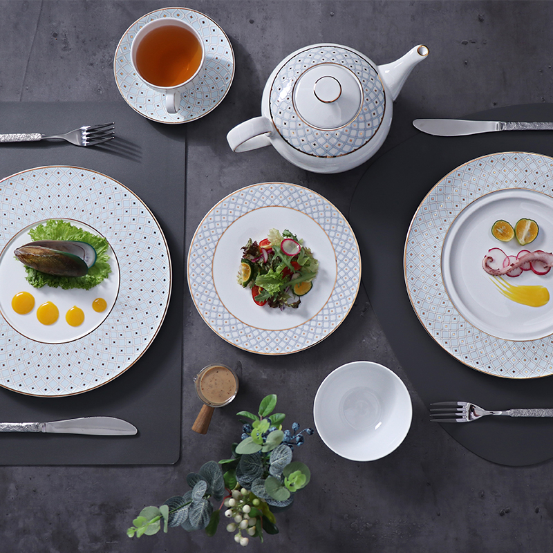 Bone China ภาชนะใส่อาหารสีขาว Bone China Porcelain Bone China ถ้วยชาม
