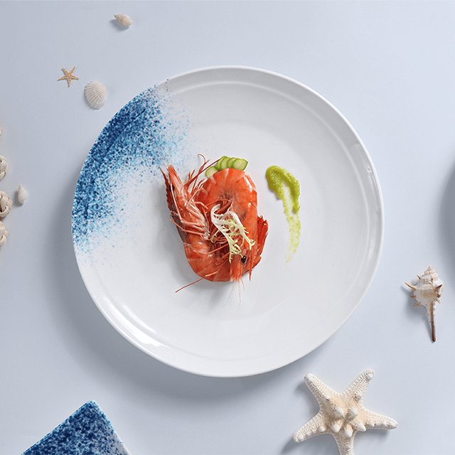Porcelain Factory Hotel Supply Setware Set Pasta Seafood Plates Set Scallops Plate Dinnerware Set For Restaurant