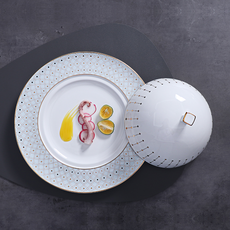 กว่างโจวผู้จัดหาการบริการบนเครื่องบิน การจัดเลี้ยงบนเครื่องบิน อาหารเย็นสุดหรู จานชามโบนไชน่า