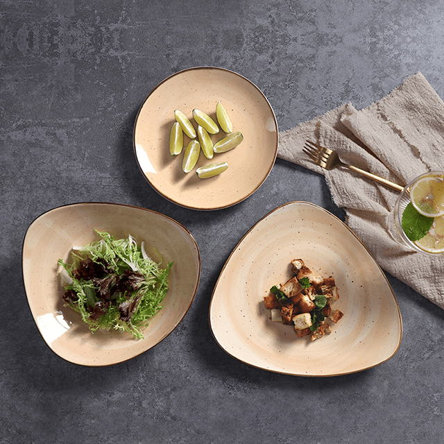 Homeware จานร้านอาหารจานอาหารเช้าจานชามเซรามิกอิตาลีขนาดใหญ่ที่ทันสมัย