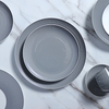 สีเทาลึกจานและชามชุดรับประทานอาหาร Modern Porcelain ถ้วยกาแฟบนโต๊ะอาหารร้านอาหารอาหารค่ำหรูหราแผ่นเซรามิค