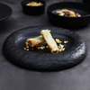 ภาชนะใส่อาหาร Black Matt สำหรับร้านอาหารญี่ปุ่น Entree Plates Black Plates Sets Dinnerware