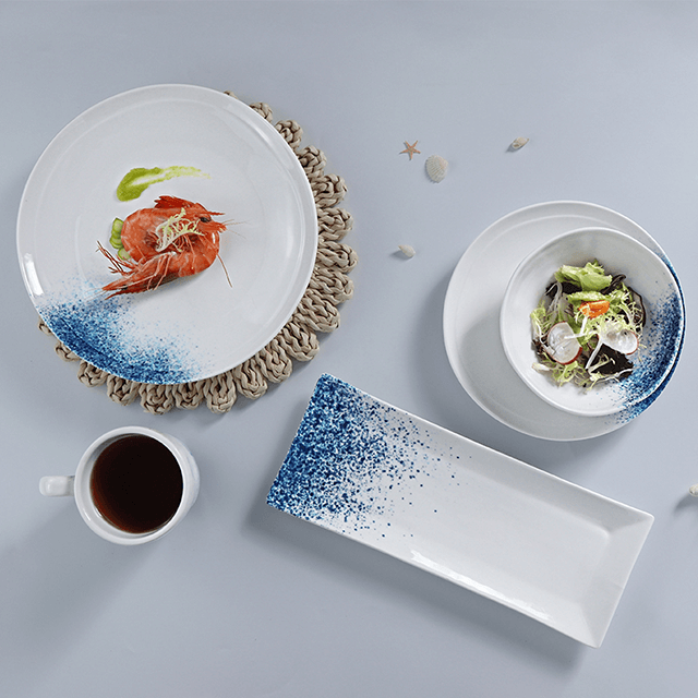 Porcelain Factory Hotel Supply Setware Set Pasta Seafood Plates Set Scallops Plate Dinnerware Set For Restaurant