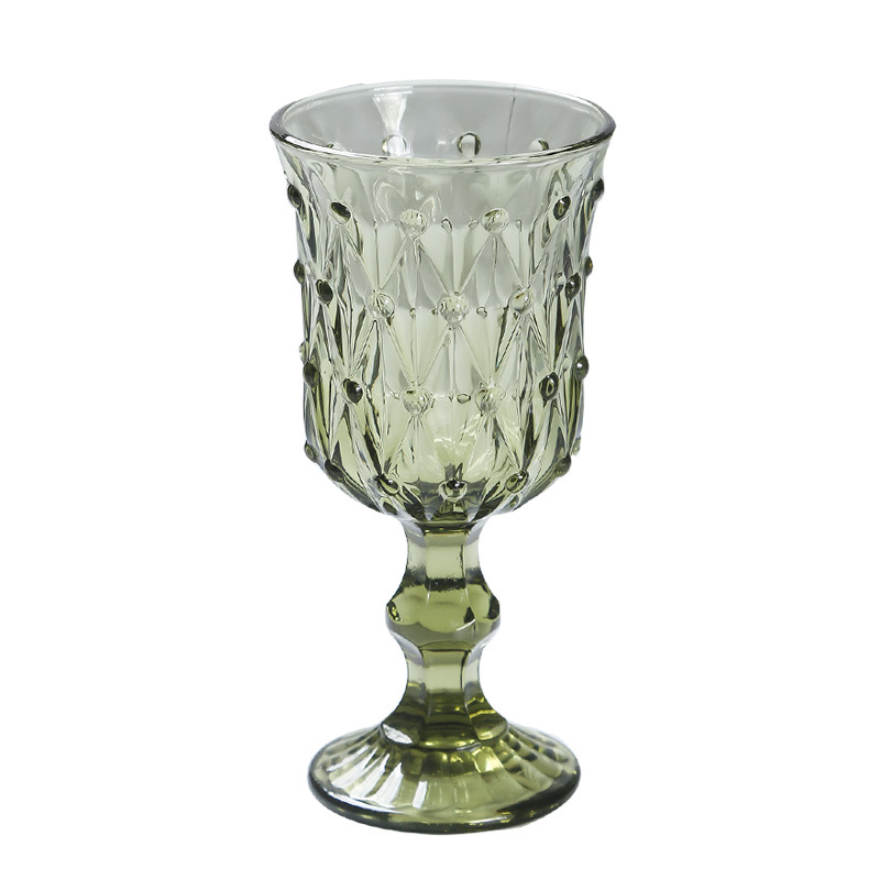 ชุดของขวัญบาร์แก้วร้านอาหารบ้าน 7.5oz แก้วน้ำสีเขียวสีขาวสำหรับไวน์