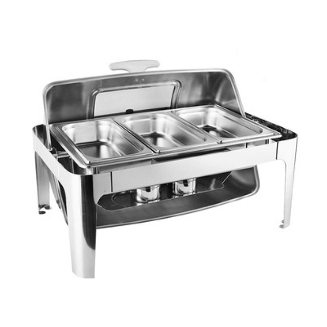 Visible Rectangular Flip Buffet Chafing Dish Stainless Steel Heater Chafing Dishes Food Warmer Buffet Stoves For Catering Hiring