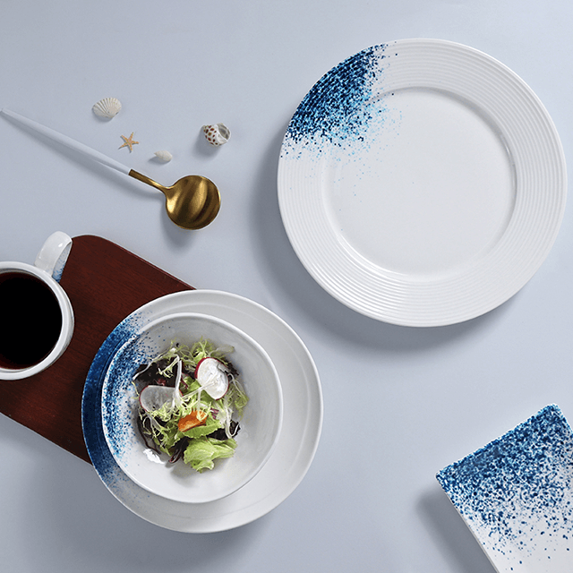 Porcelain Factory Hotel Supply Setware Set Pasta Seafood Plates Set Scallops Plate Dinnerware Set For Restaurant